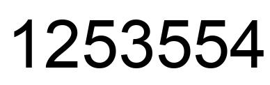 Number 1253554 black image