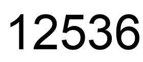 Number 12536 black image