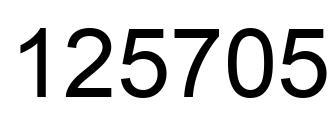 Number 125705 black image