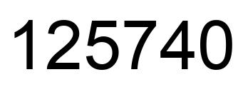 Number 125740 black image