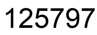 Number 125797 black image