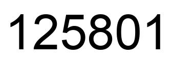 Number 125801 black image