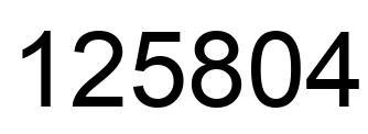 Number 125804 black image