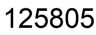 Number 125805 black image