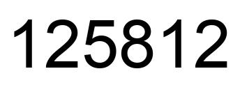 Number 125812 black image