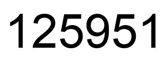 Number 125951 black image
