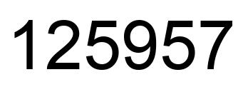 Number 125957 black image