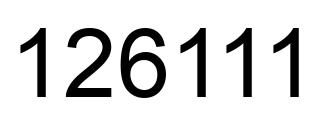 Number 126111 black image