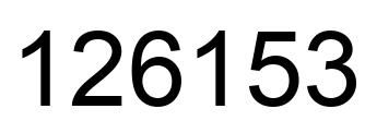 Number 126153 black image