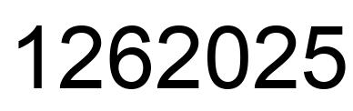 Number 1262025 black image