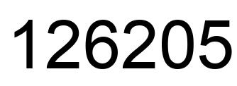 Number 126205 black image