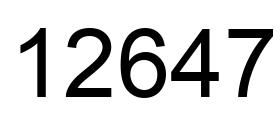Number 12647 black image