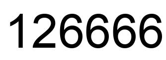 Number 126666 black image
