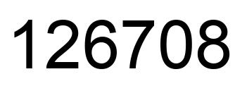 Number 126708 black image