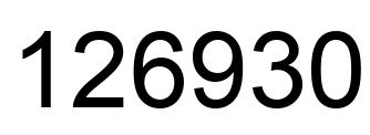 Number 126930 black image