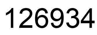 Number 126934 black image