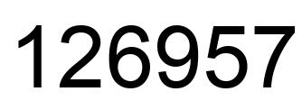 Number 126957 black image