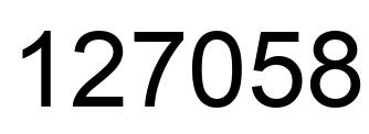 Number 127058 black image