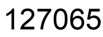 Number 127065 black image