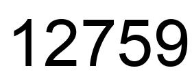 Number 12759 black image