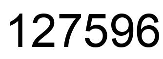Number 127596 black image