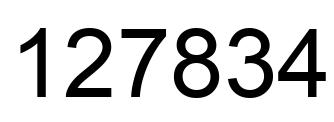 Number 127834 black image