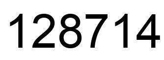Number 128714 black image