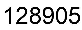 Number 128905 black image