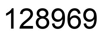 Number 128969 black image