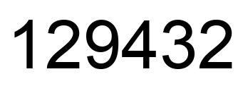Number 129432 black image