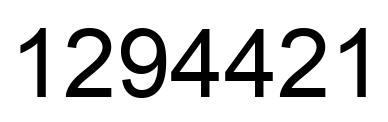 Number 1294421 black image