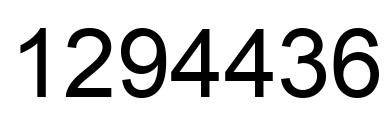 Number 1294436 black image