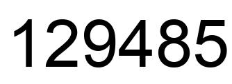 Número 129485 imagen negro