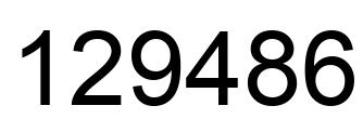 Number 129486 black image