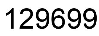 Number 129699 black image