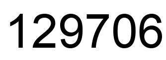 Number 129706 black image