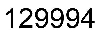 Number 129994 black image