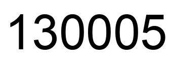 Number 130005 black image