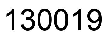 Number 130019 black image