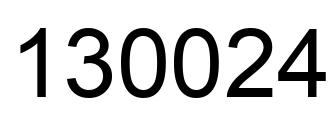 Número 130024 imagen negro