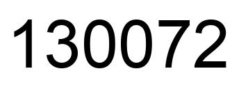 Number 130072 black image