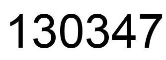 Number 130347 black image