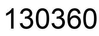 Number 130360 black image