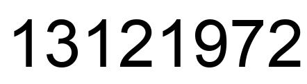 Number 13121972 black image