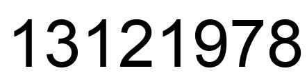 Number 13121978 black image
