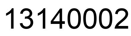 Número 13140002 imagen negro