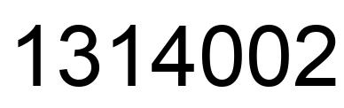 Number 1314002 black image