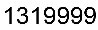 Number 1319999 black image