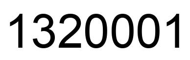 Number 1320001 black image