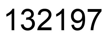 Number 132197 black image